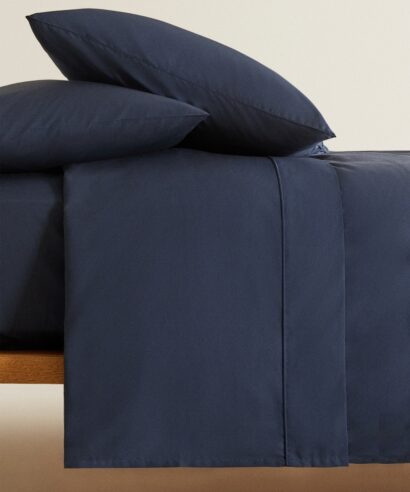 PLAIN NAVY BLUE FITTED SHEET 3 PCS (350 TC)